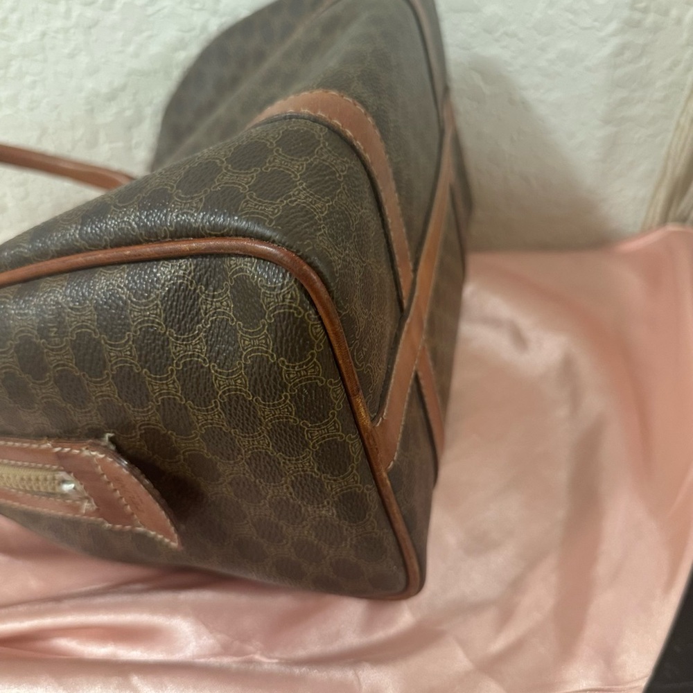 Celine Brown Monogram Canvas Bowling Satchel with Cognac Trim - Picture 6 of 13
